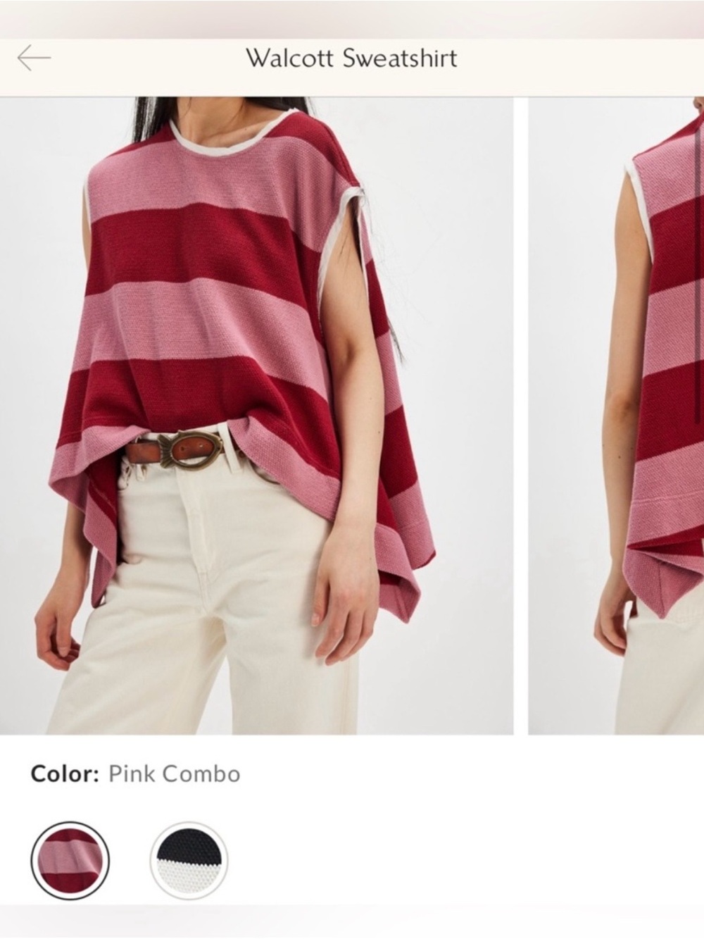 NWT Free People Walcott
Sweatshirt - pink combo - XS